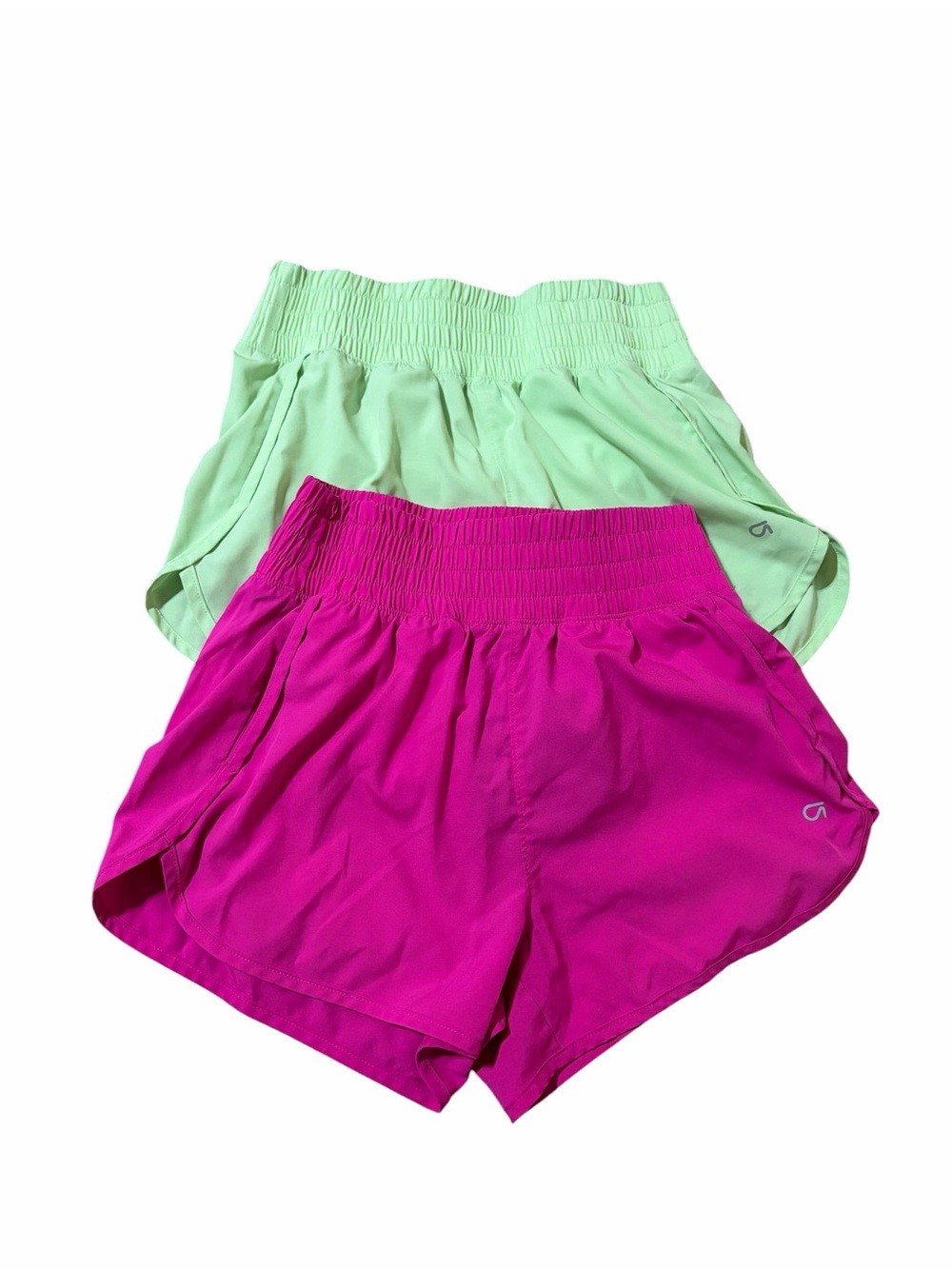 GAP Women's Athletic Mint Green & Fuchsia Quick-Dry
Butterfly-Hem Run
Shorts XS